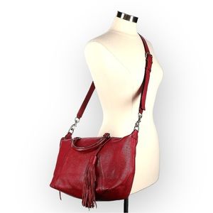 LIKE NEW! REBECCA MINKOFF: Red 100% Authentic, Leather Hobo/Satchel Bag